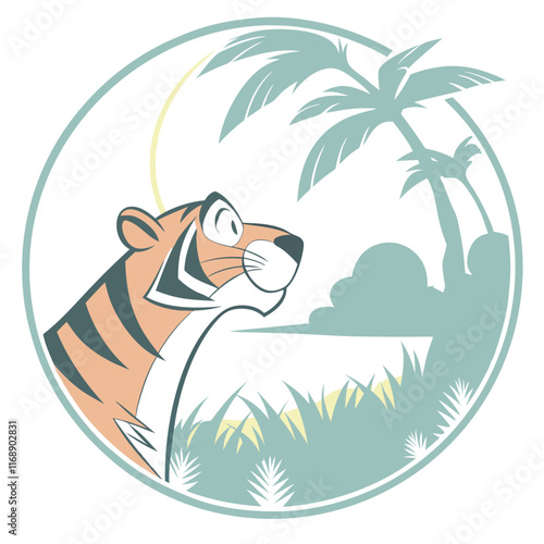 a tigger head muscat logo icon silhouette vector