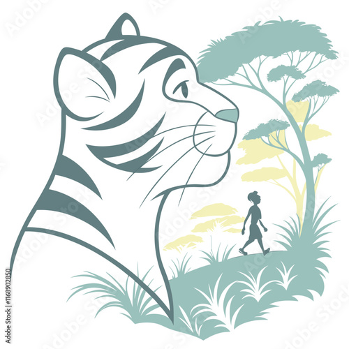 a tigger head muscat logo icon silhouette vector