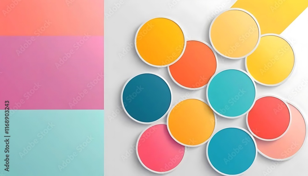 Colorful Circles Arranged on a White Background Colorful Circles Arranged on a White Background