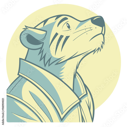 a tigger head muscat logo icon silhouette vector