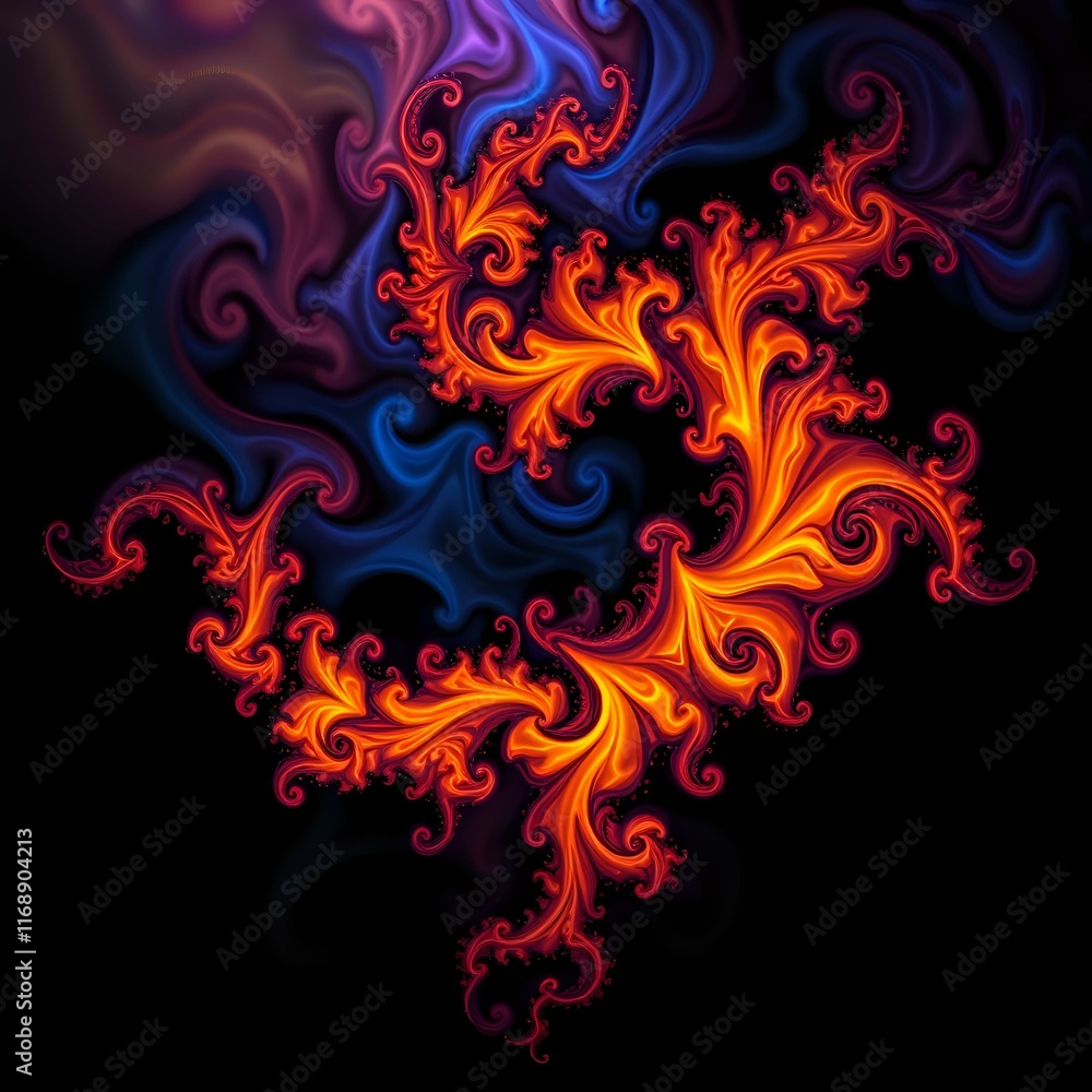 Vibrant Fractal Flames Abstract Art Vibrant Fractal Flames Abstract Art