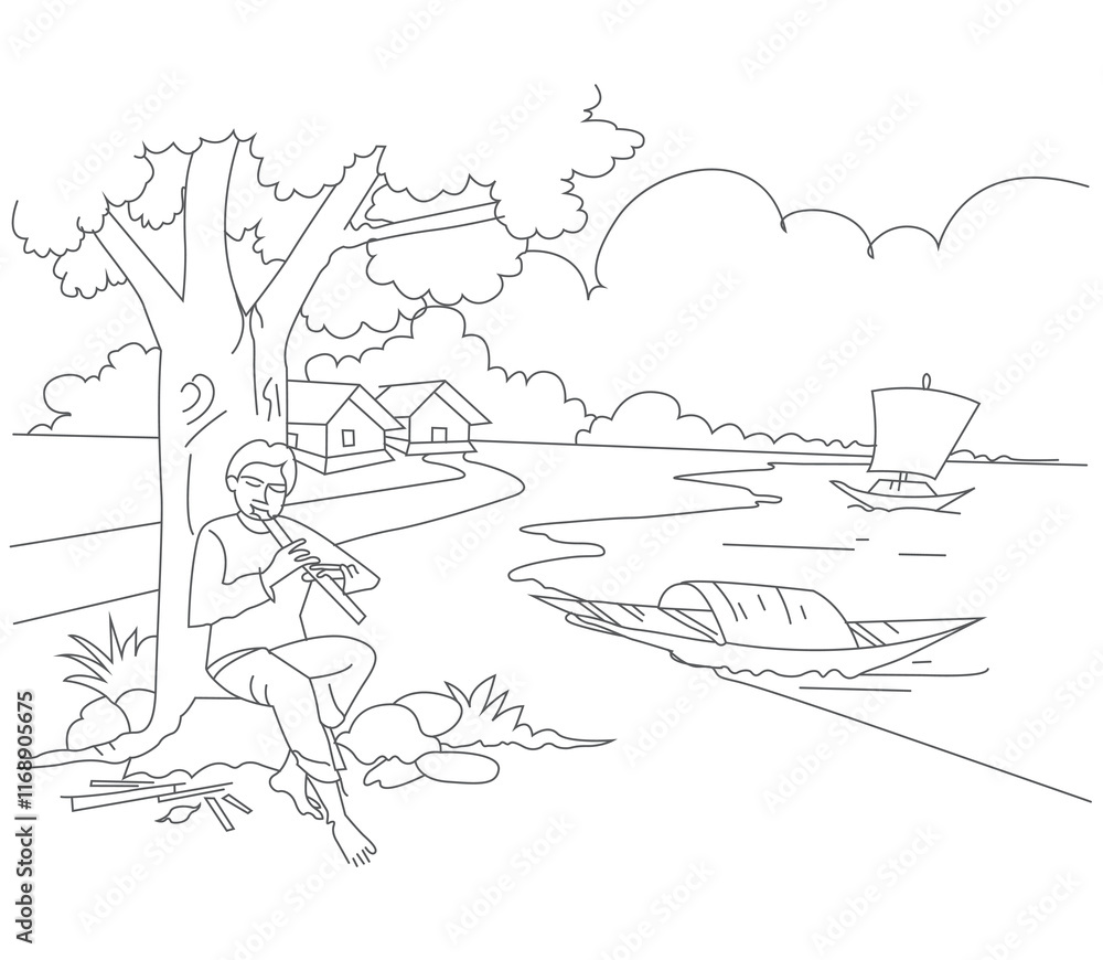 Obraz premium The black and white drawing can be printed