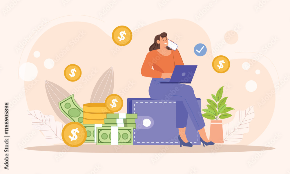 A creative design focusing on freelance earning opportunities in the digital world, with elements of remote work, online platforms, and income growth. A creative design focusing on freelance earning opportunities in the digital world, with elements of remote work, online platforms, and income growth.
