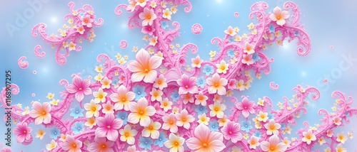 Wallpaper Mural Vibrant Floral Dreamscape Background Torontodigital.ca