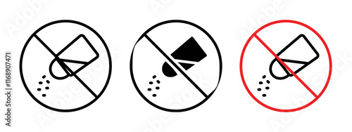 No salt sign vector in black and red colors photo