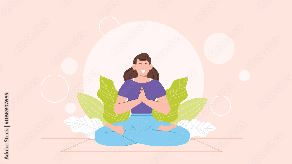 A tranquil illustration showing a serene meditation scene, promoting relaxation, mindfulness, and overall wellness. A tranquil illustration showing a serene meditation scene, promoting relaxation, mindfulness, and overall wellness.