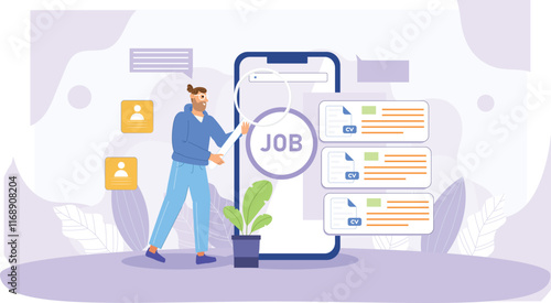 An efficient design highlighting a streamlined job search platform with CV management and intuitive user interfaces.