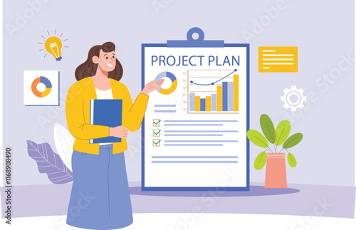 A professional illustration depicting streamlined team coordination and productivity tools for enhanced collaboration.