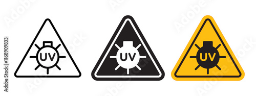 UV light do not look sign vector in black and yellow colors