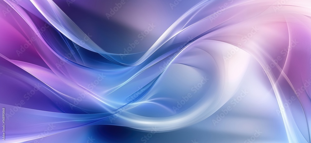 Abstract flowing waves in purple and blue hues, soft gradients and smooth curves create a serene and dynamic background, copy space for text Abstract flowing waves in purple and blue hues, soft gradients and smooth curves create a serene and dynamic background, copy space for text
