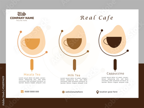 Flat design minimal coffee shop infographic
