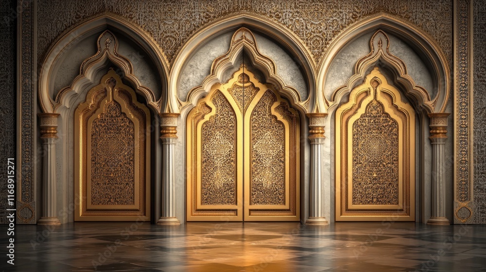 Obraz premium Mughal architecture Indo-Islamic wall backdrop