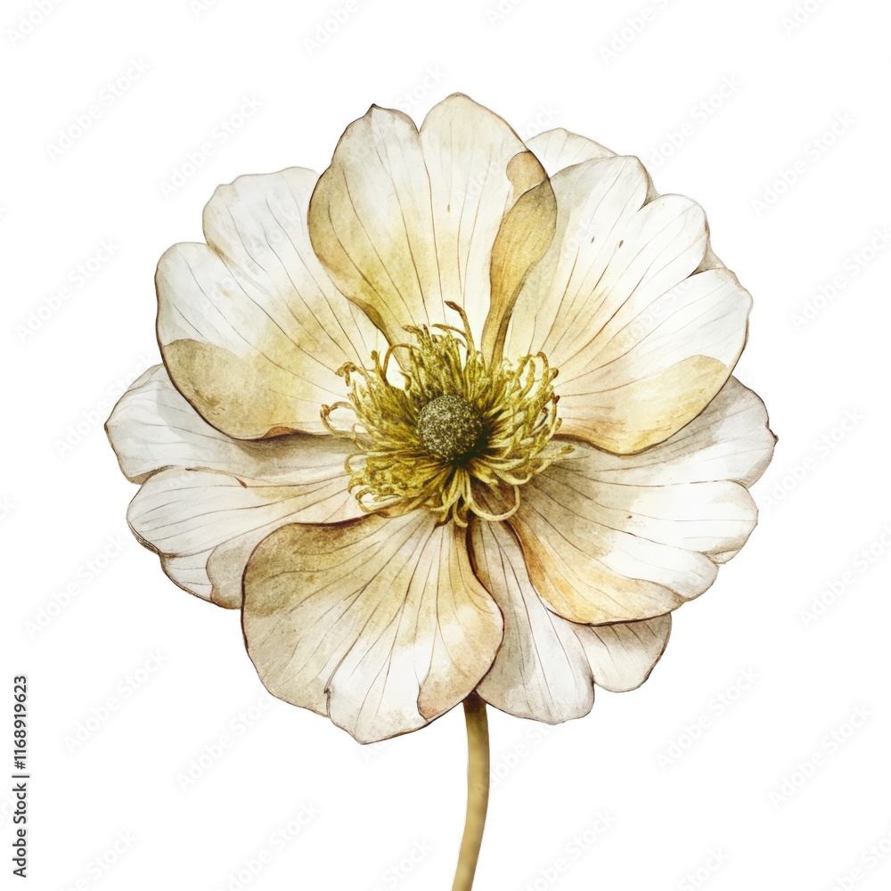 Obraz premium Buttercup flower watercolor isolated clipart