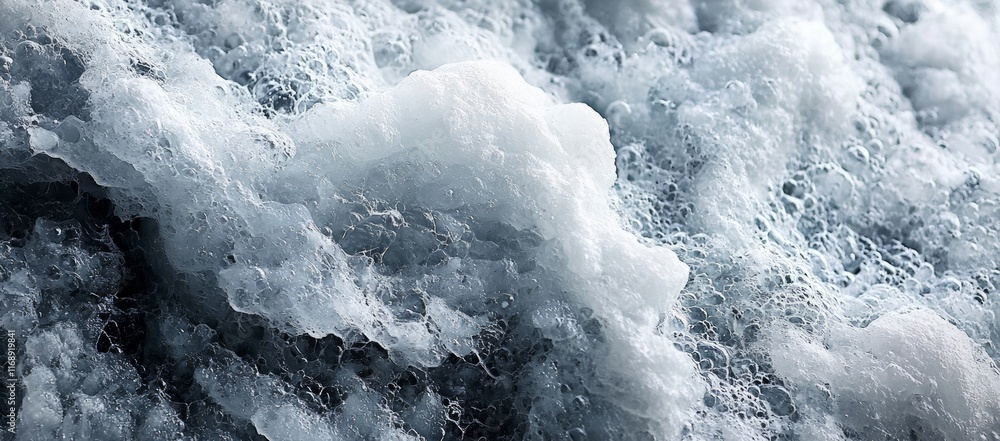 Obraz premium Close-up of white ocean foam texture.