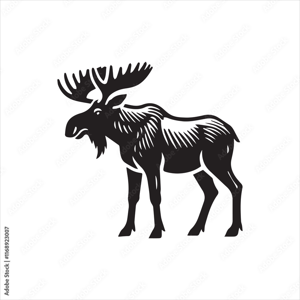 Fototapeta premium black and white deer