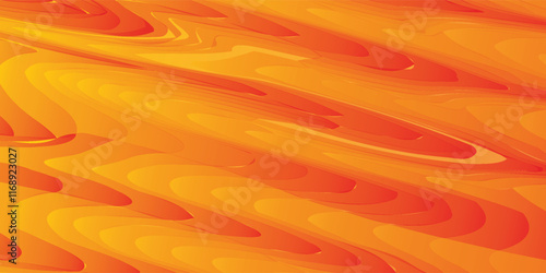 Orange abstract, wavy transition. Light to dark gradual yellow waves. Dune, desert, tulle, sunset, citrus, buddhist monk. EPS 10