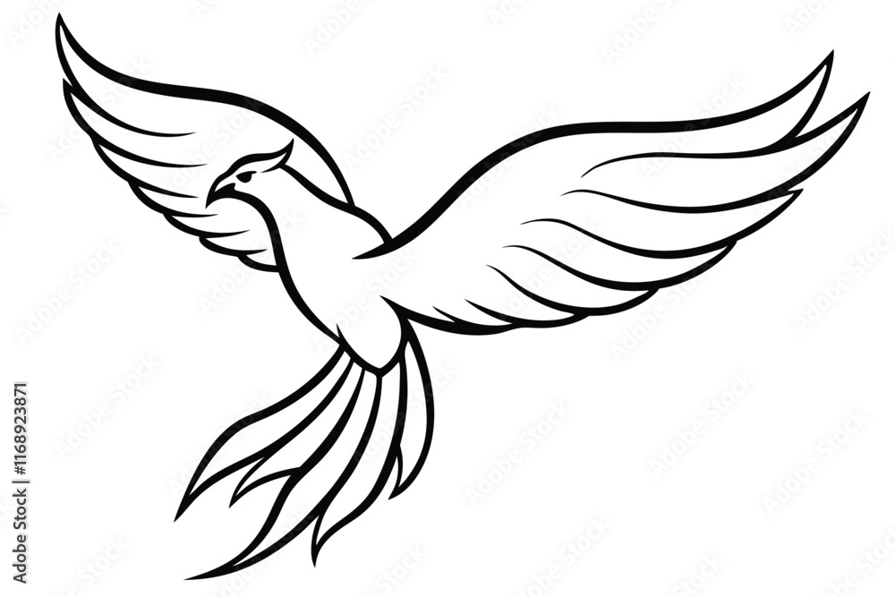Phoenix bird line art drawing line art vector illustration Phoenix bird line art drawing line art vector illustration