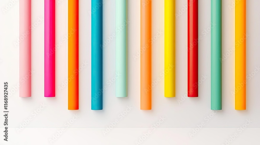 custom made wallpaper toronto digitalRainbow abstract background concept. Colorful vertical bars arranged in a vibrant, modern style against a white background.