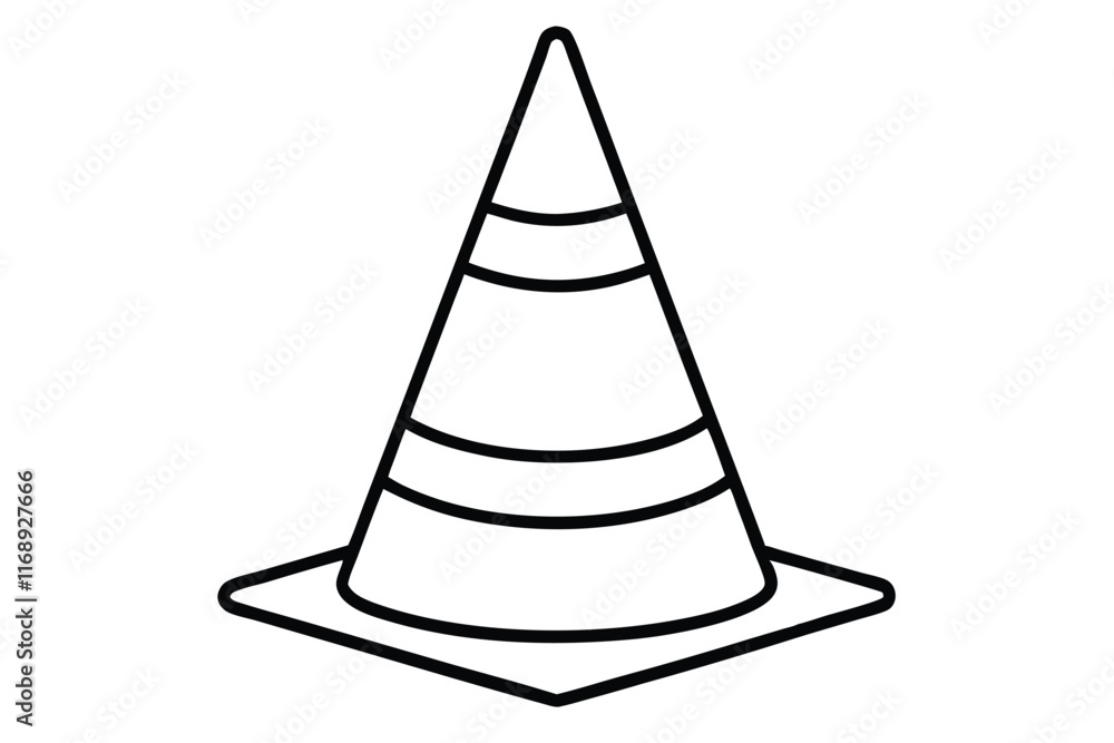 Traffic cone line art vector illustration Traffic cone line art vector illustration