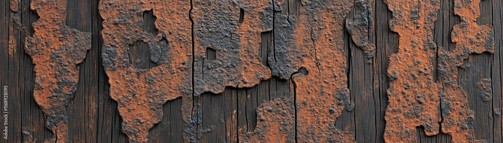 Rustic weathered wooden wall with rust stains, a closeup texture study closeup Rustic weathered wooden wall with rust stains, a closeup texture study closeup