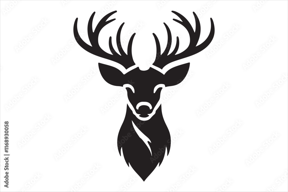 Naklejka premium A Deer head silhouette Vector