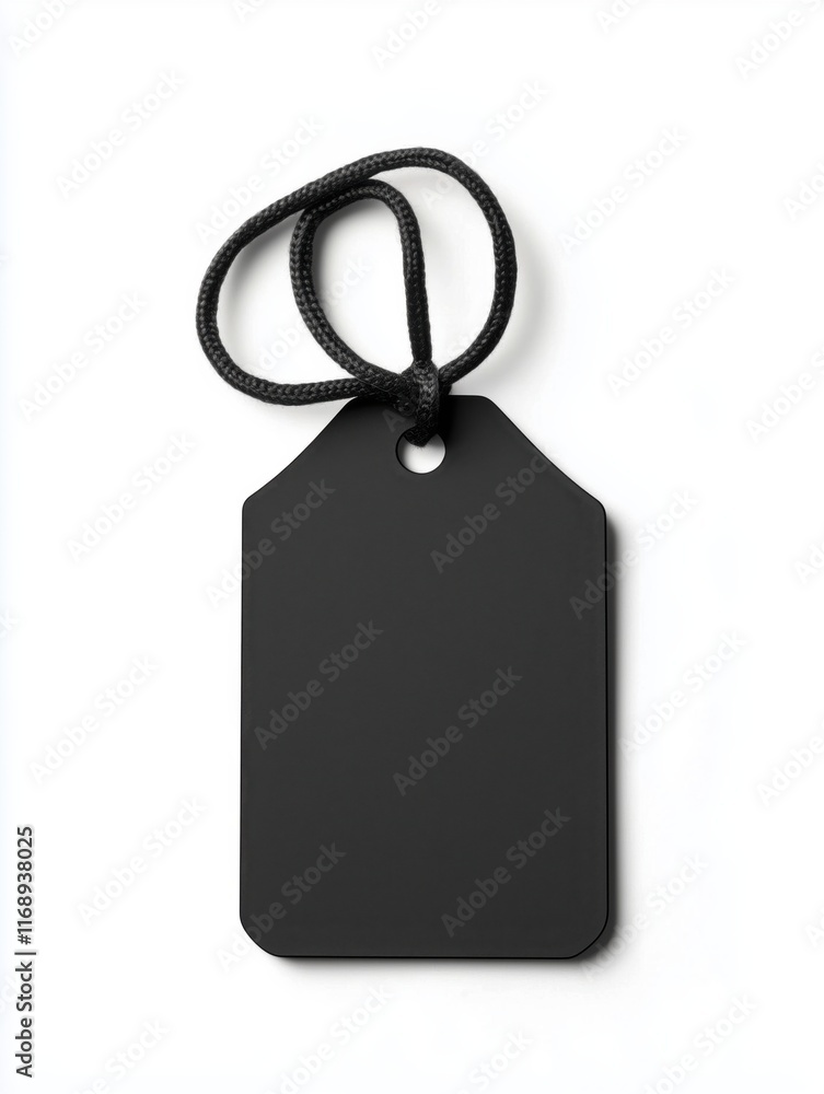 Fototapeta premium Minimalist Black Name Tag Design with Rounded Edges