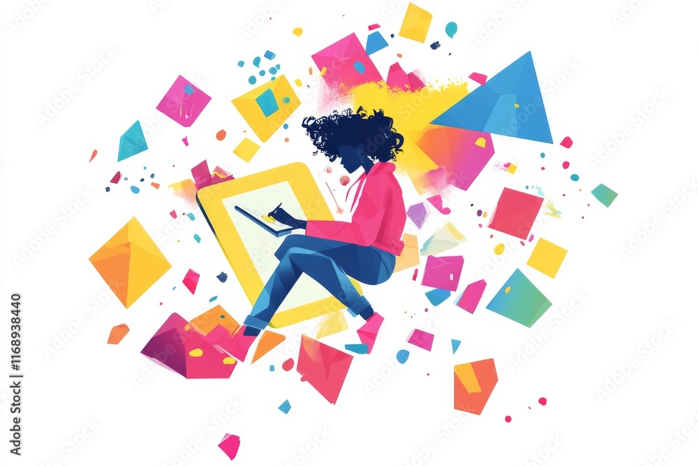 Creative woman with digital tablet Creative woman with digital tablet