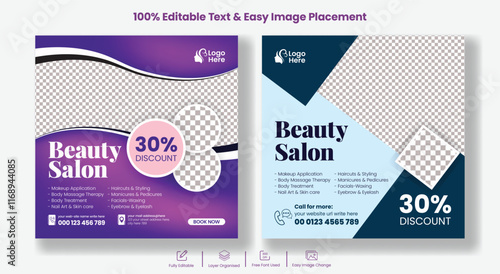 Beauty and spa salon social media post banner ad and skin care Center website banner ads design suitable for Makeup Social media post Banner Square Flyer Template set Design