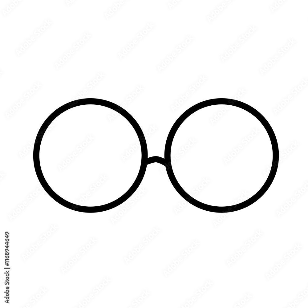 Illustration of a round frame glasses icon isolated on a white background. Illustration of a round frame glasses icon isolated on a white background.