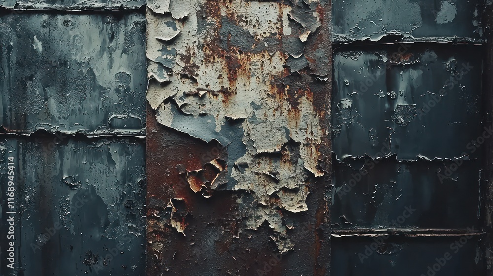 Rusted Metal Panel Shows Peeling Paint And Texture Rusted Metal Panel Shows Peeling Paint And Texture
