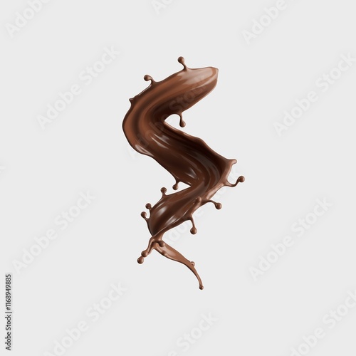 Chocolate Milk splash 3d realistic