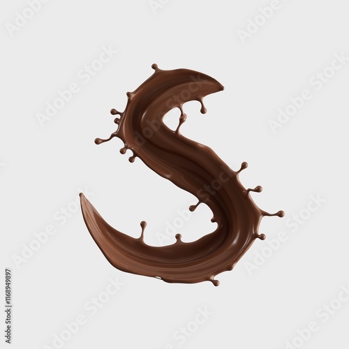 Chocolate Milk splash 3d realistic