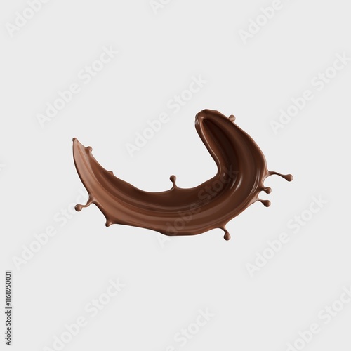 Chocolate Milk splash 3d realistic