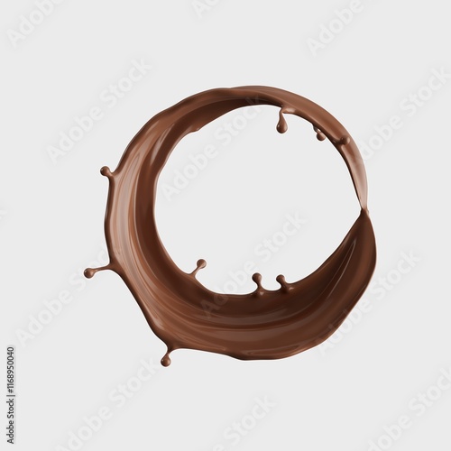 Chocolate Milk splash 3d realistic