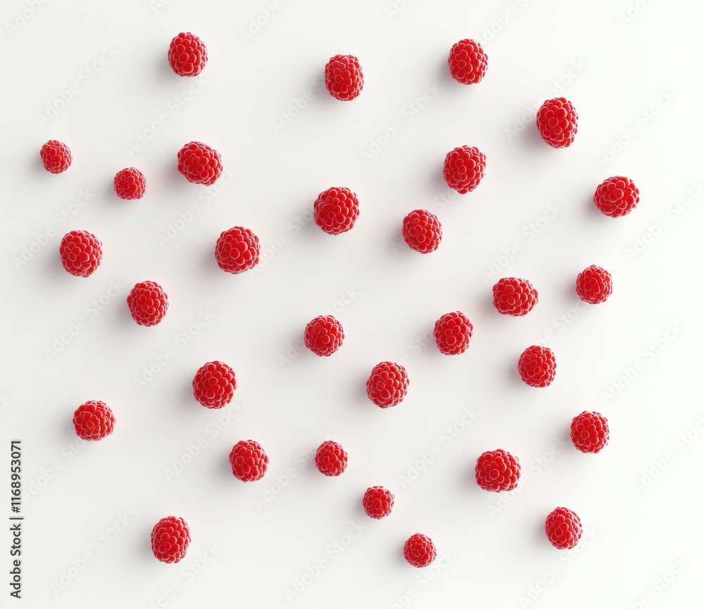 Fresh Raspberries on White Background Perfect for Healthy Eating, Summer Recipes, and Natural Food Design with Vibrant Color and Texture Appeal Fresh Raspberries on White Background Perfect for Healthy Eating, Summer Recipes, and Natural Food Design with Vibrant Color and Texture Appeal