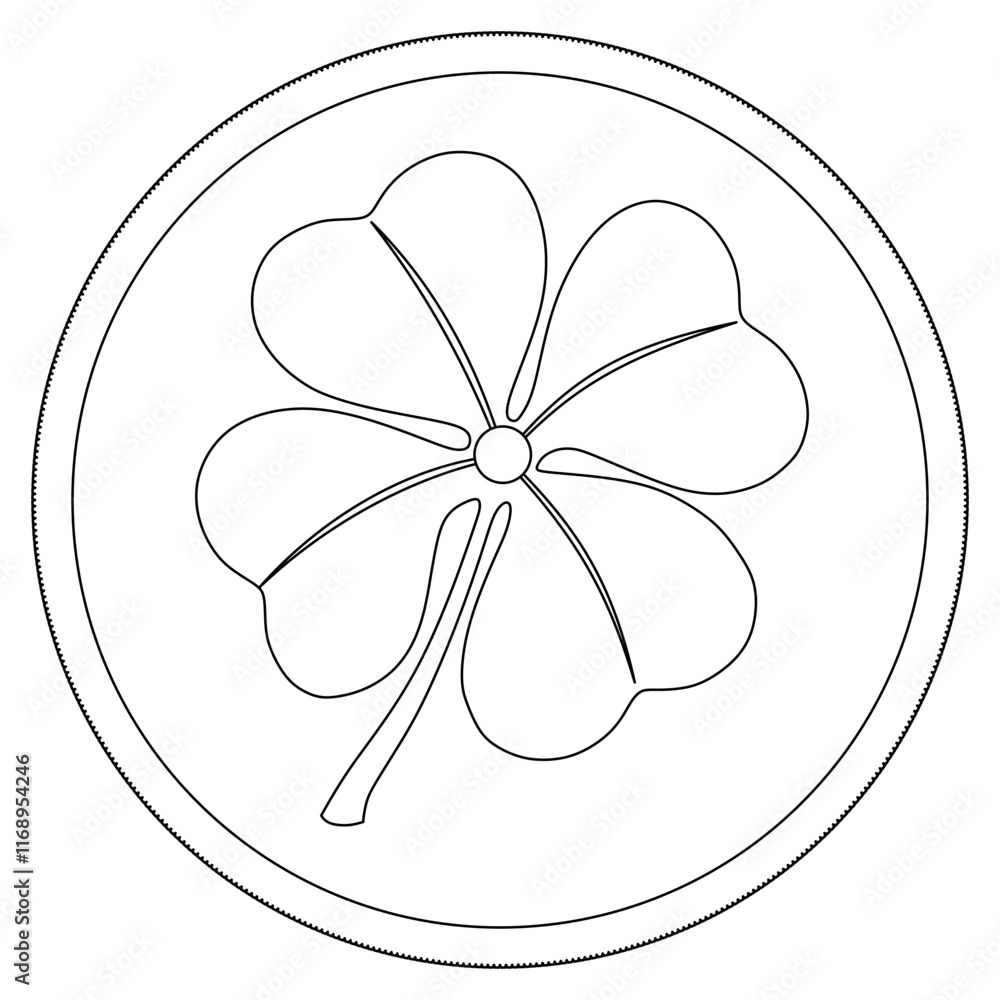 illustration clover coins with a patrick day