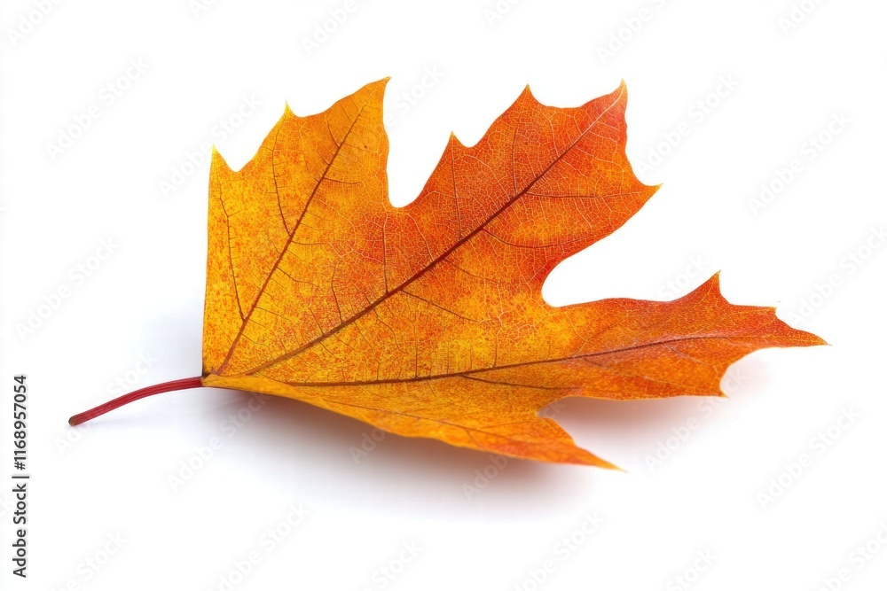 Single Autumn Maple Leaf Isolated on White Single Autumn Maple Leaf Isolated on White