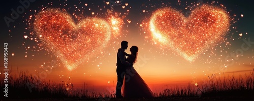 Couple Dancing Under Firewo...