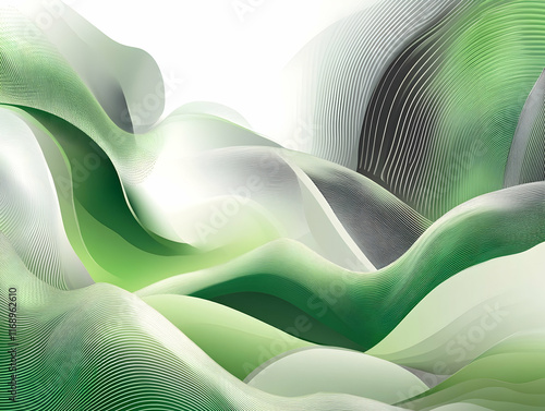 Vector illustration with a green and white background featuring wavy lines, in a green theme photo