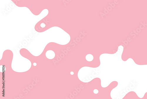 milk splatters background of Modern poster, dynamic splashes and drops. Vector illustration in a flat style of minimalism