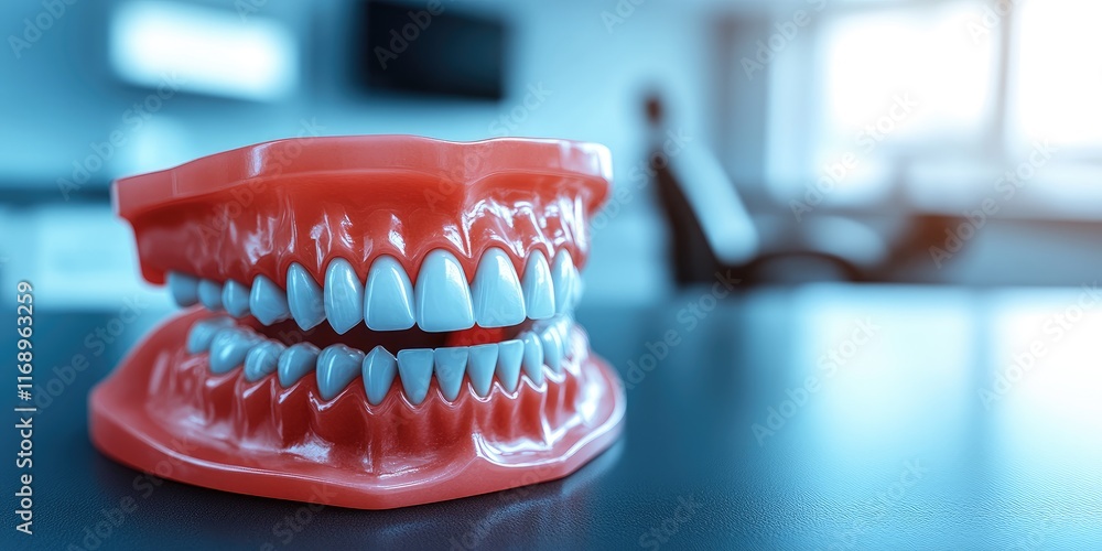 Dental model showcasing realistic teeth and gums Dental model showcasing realistic teeth and gums