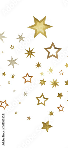 A digital illustration of golden stars on a black background, perfect for festive and celebratory themes. photo