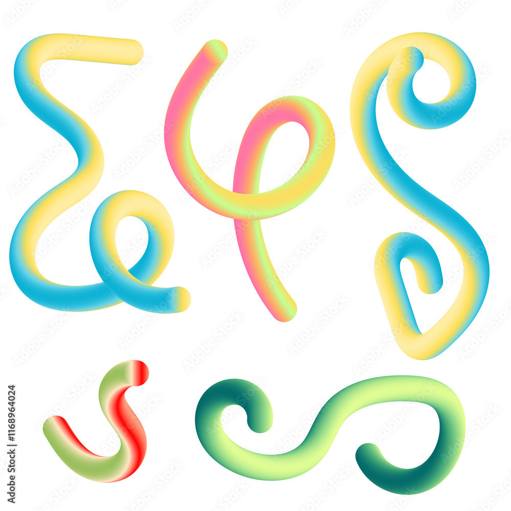 Abstract Color Rainbow Gradient Shapes 3D Abstract Color Rainbow Gradient Shapes 3D