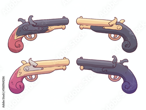 Vintage Pistols Illustration photo