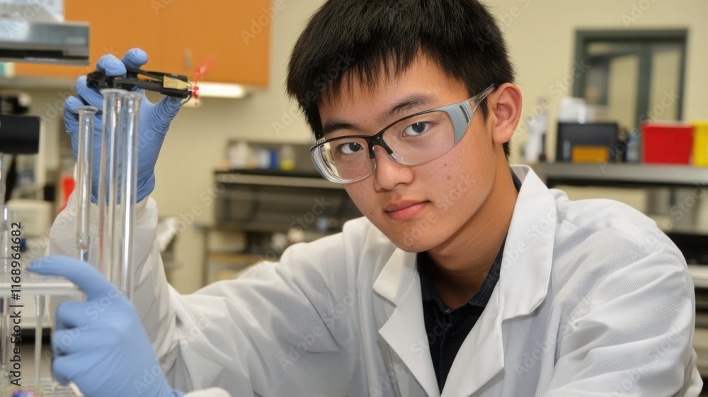 Researcher meticulously performing safety testing procedures in a laboratory setting, emphasizing precision and dedication to scientific advancement and risk mitigation. Researcher meticulously performing safety testing procedures in a laboratory setting, emphasizing precision and dedication to scientific advancement and risk mitigation.