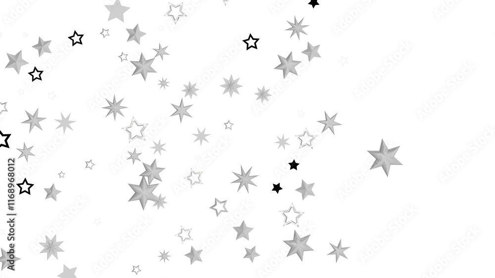 Naklejka premium Sparkling Stars on Black Background