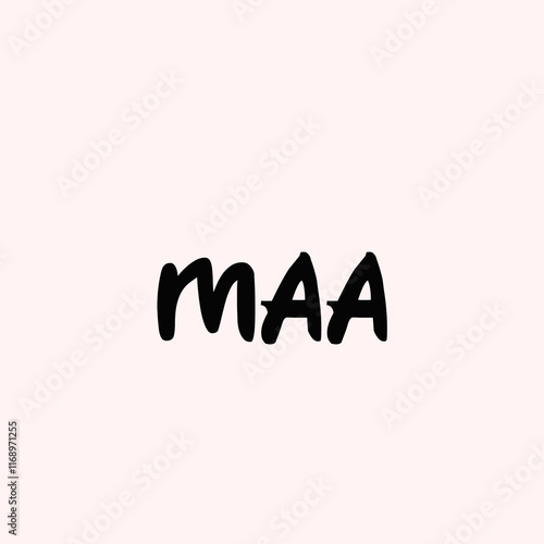 Maa Text Typography isolated on light background