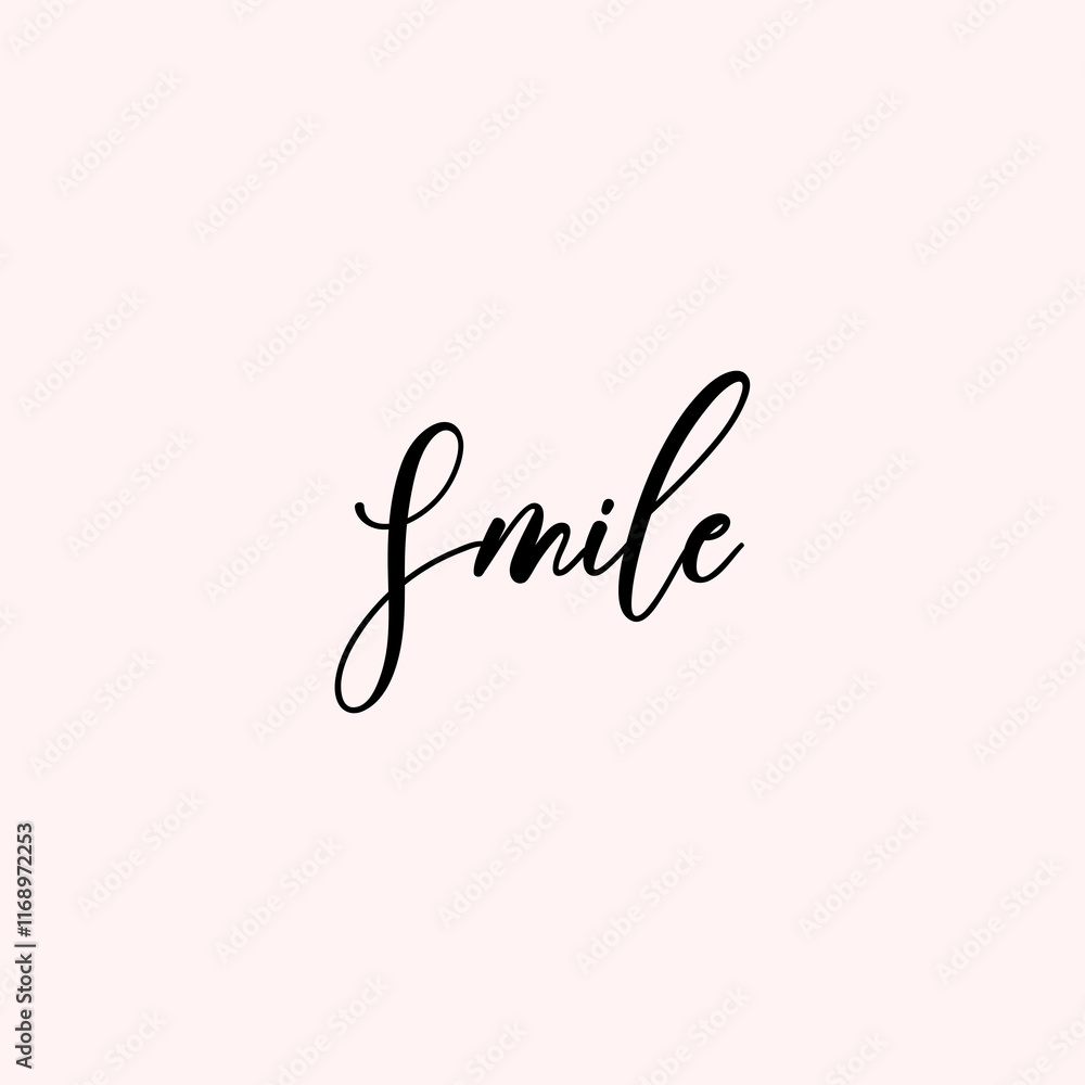 Smile Text Typography isolated on light background