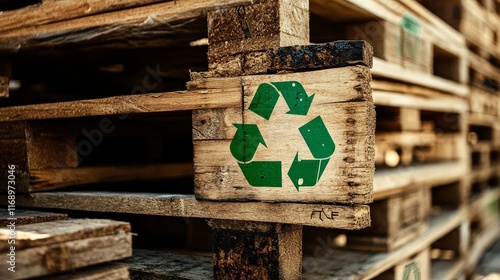 Stack of wooden planks showcasing eco-friendly materials  photo