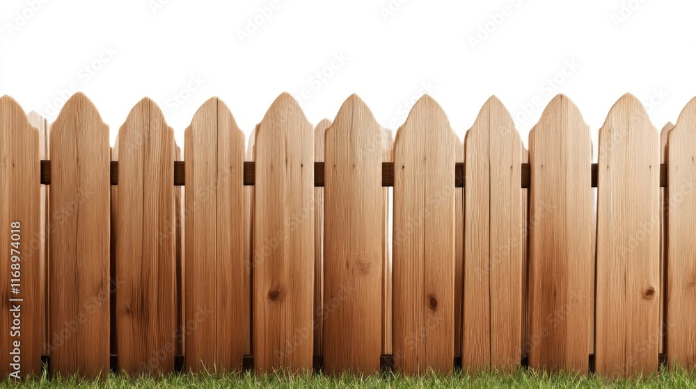 Fototapeta premium Wooden fence installation backyard how-to guide outdoor space close-up view diy project for homeowners